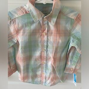 NWT Carter’s Plaid Woven Button Front Shirt